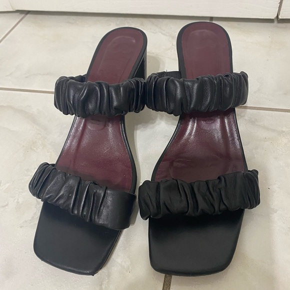 STAUD Frankie Ruched slide Sandals size 39.5 (9.5) - Picture 1 of 6